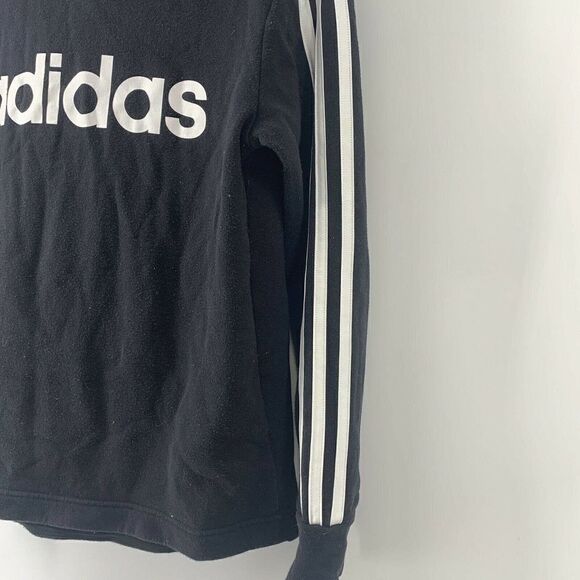 Adidas Hoodie Black Three Stripe Logo Medium - Picture 4 of 7